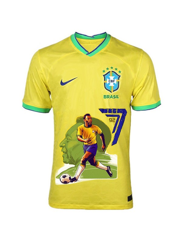 Brazil maillot spécial PELE 7 édition commémorative kit football jaune Brésil uniforme sportswear football kit tops chemise sport 2023